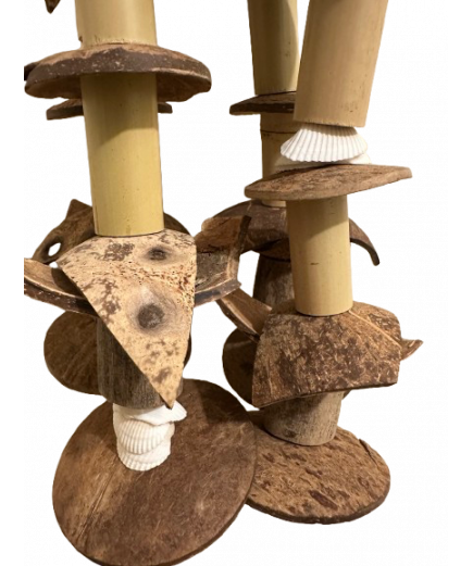 Parrot-Supplies Mega Natural Coconut & Sea Shell Stacker XL Parrot Toy Parrot-Supplies Mega Natural Coconut & Sea Shell Stacker XL Parrot Toy